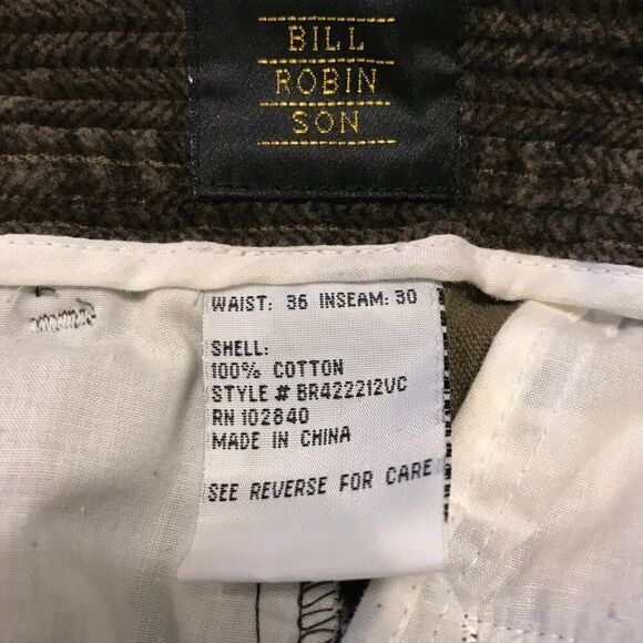 Bill Robin Son brown corduroy pants 36X30 - Picture 3 of 4